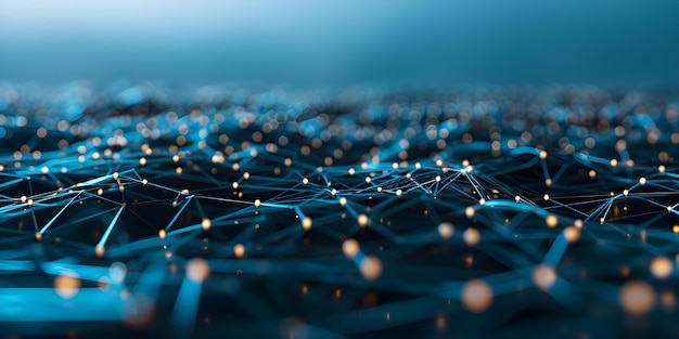 Visual depiction of interconnected IoT network with nodes devices and connections Concept IoT Network Nodes Devices Connection Visualization