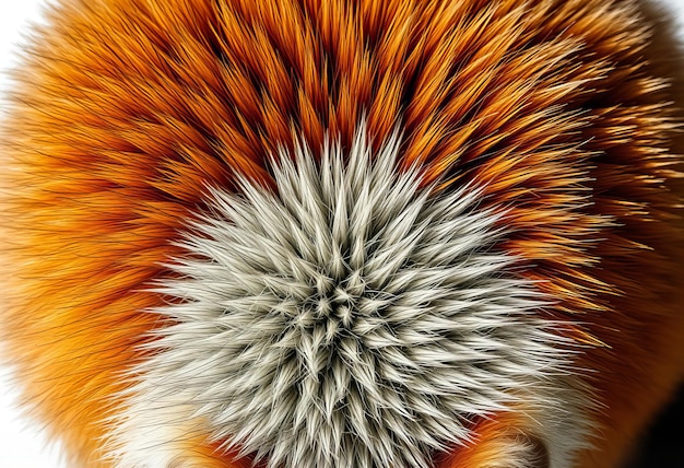 Photo visual fur of the brown and grey fox with white spots on its chest