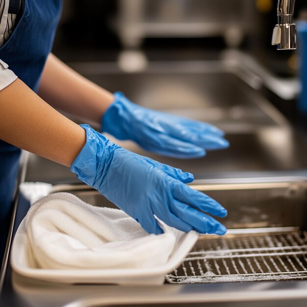 Photo a visual guide to proper cleaning and sanitizing procedures for kitchen equipment