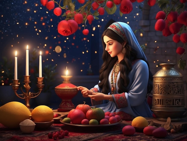 A Visual Journey through Time of Yalda Night