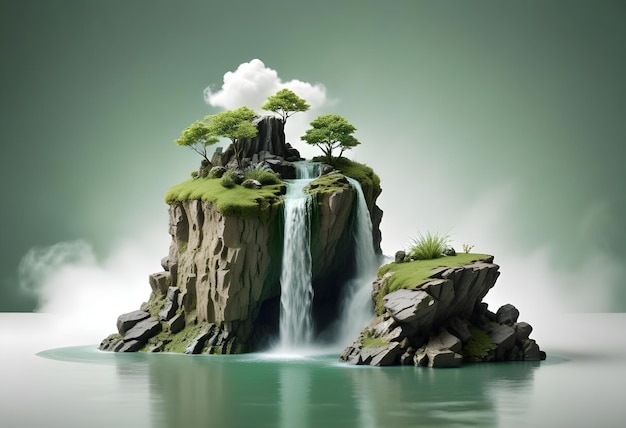 visual of a miniature piece of land floating in midair