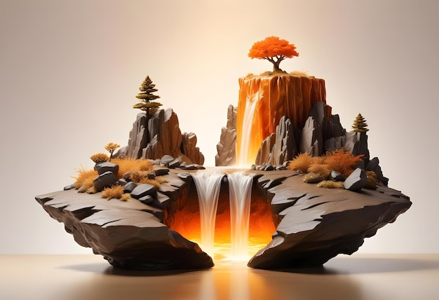 visual of a miniature piece of land floating in midair