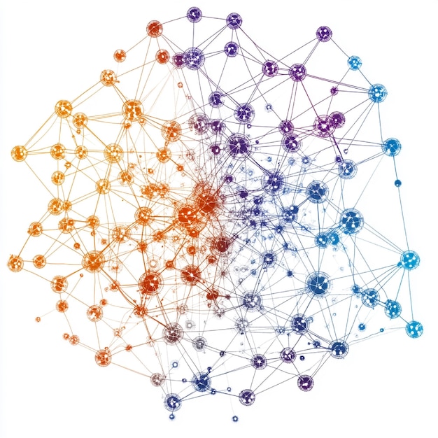 A visual of a network topology diagram highlighting different network types star bus ring