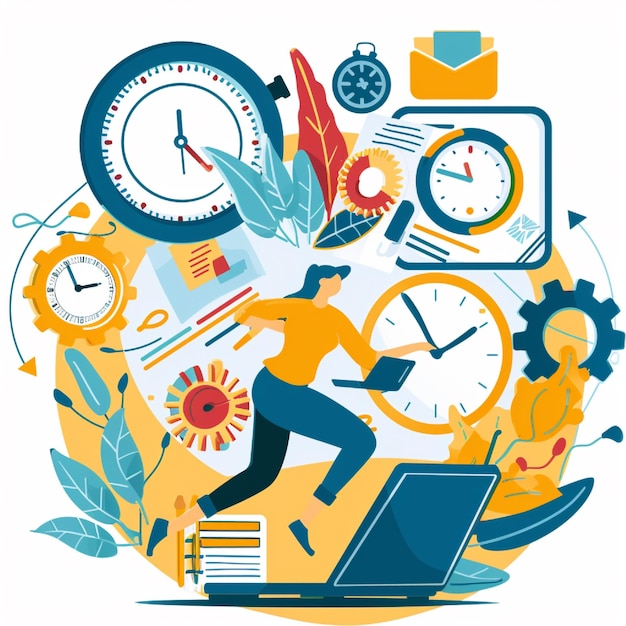 Photo a visual of a person using productivity tools and techniques to manage work tasks efficiently