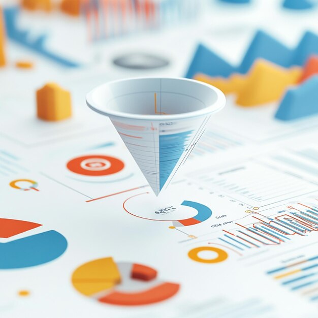 Photo a visual representation of conversion funnel optimization and user journey analysis