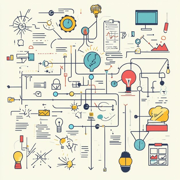 Photo a visual representation of goalsetting techniques including mind maps checklists and progress ch