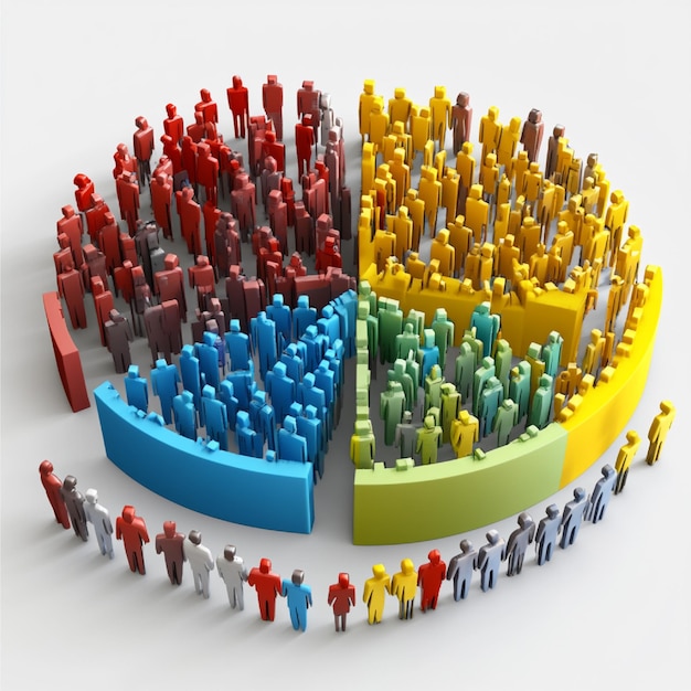 Photo visual representation of market segmentation and target demographics