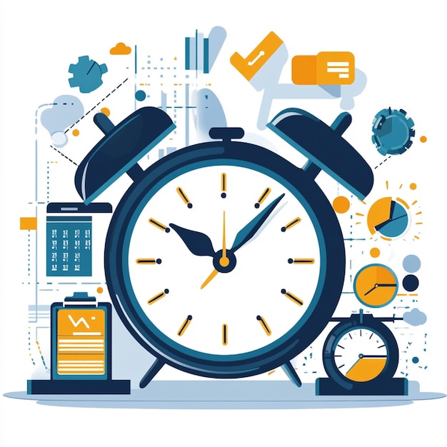 Photo visual representation of time management software features