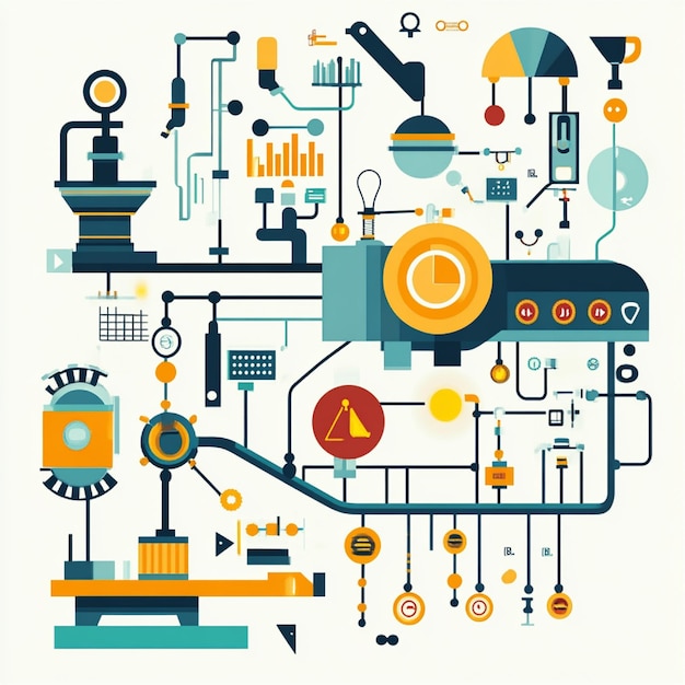 Photo a visual representation of workplace efficiency techniques such as lean principles automation and