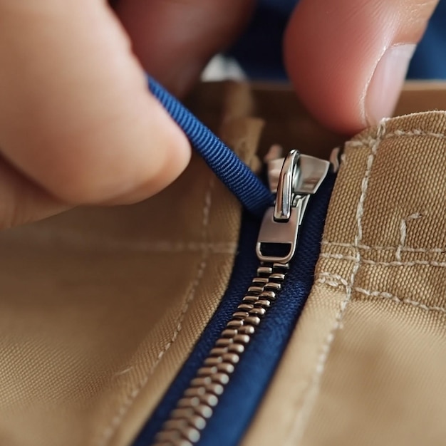 Photo visual of a sewing technique tutorial showing how to sew a zipper into a garment