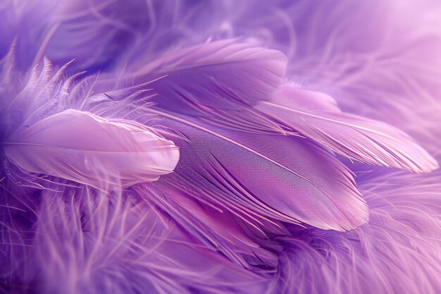 Photo visual showing closeup of soft purple feathers creating abstract background