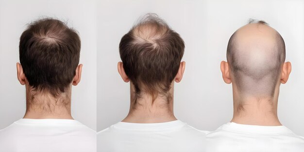 Photo visual timeline showing hair regrowth progress from alopecia treatment before and after concept before and after hair regrowth progress alopecia treatment visual timeline