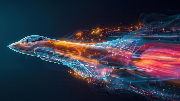 Photo visualization of aerodynamics with fluid dynamic simulations around a highspeed jet