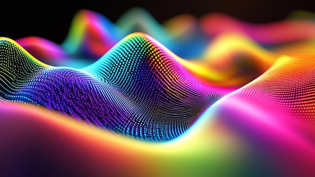 Photo the visualization and analysis of big data is represented in colorful 3d graphs