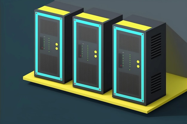 Visualization of large data sets Server for data storage cartoon style AI Generation