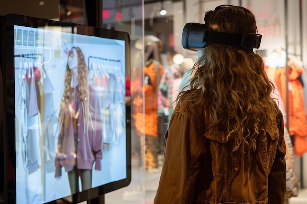 Photo visualize an augmented reality shopping experience generative ai