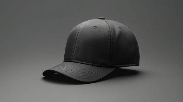 Visualize a professional Baseball Cap full black in a blank mockup Generative AI