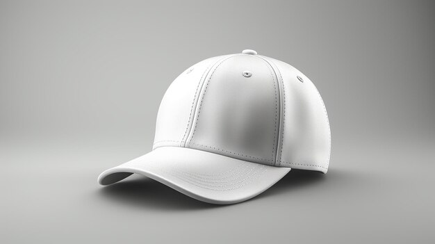 Visualize a professional Baseball Cap full white in a blank mockup Generative AI