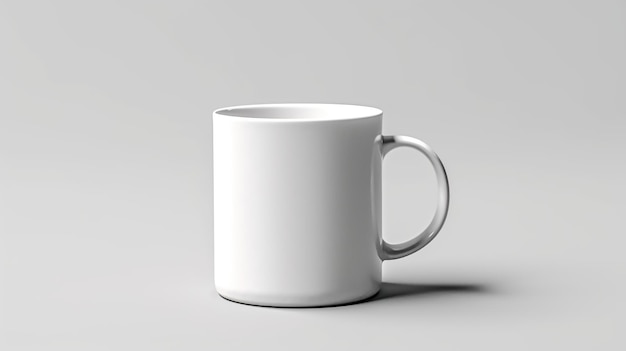 Visualize a professional cup full white in a blank mockup solid background Generative AI