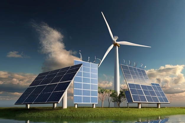 Visualize renewable energy carbonneutral solutions and reducing CO2 emissions