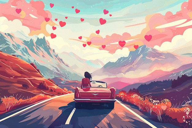 Visualize a spirited Valentines Day adventure unfo generative ai