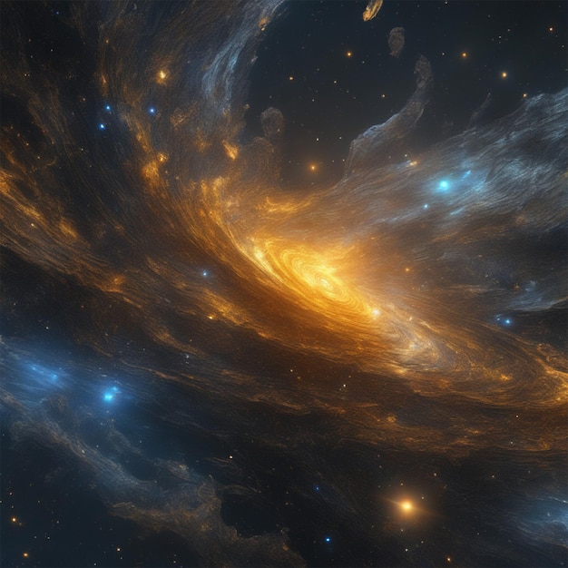 Visualize A Vast Starry Expanse Punctuated By Swirling Clouds Of Gas And Dust Iridescent Hues