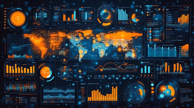 Photo visualizing big data infographic illustration of business intelligence analytics tools