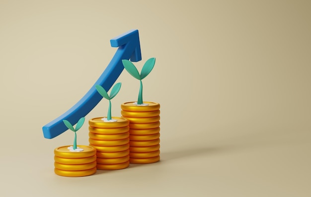 Photo visualizing financial growth money tree 3d render