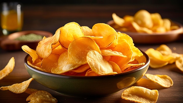 A visually appealing arrangement of kettle cooked potato chips