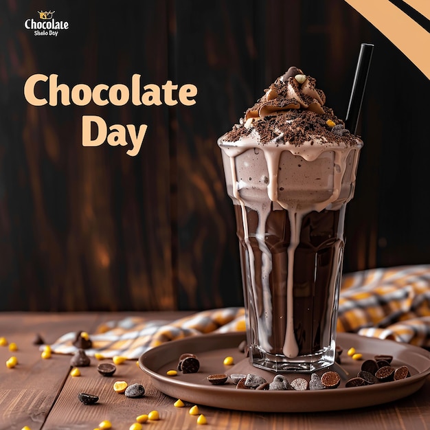 Visually appealing Chocolate Shake Day promotional box