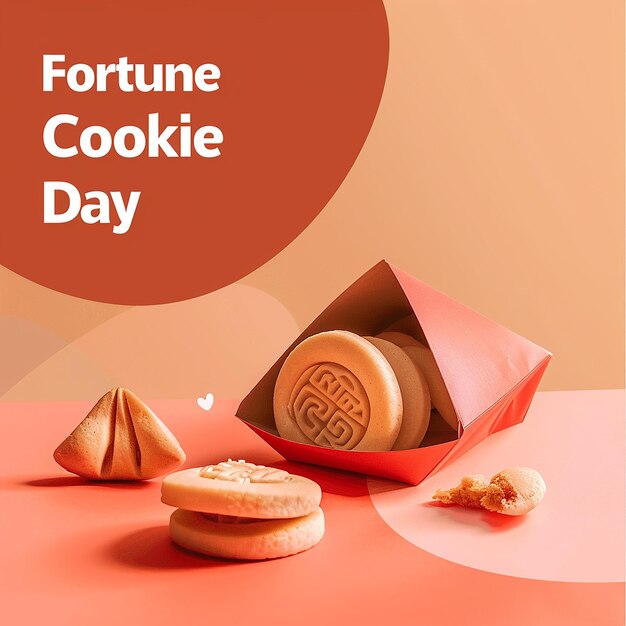 Photo visually appealing fortune cookie day promotional box