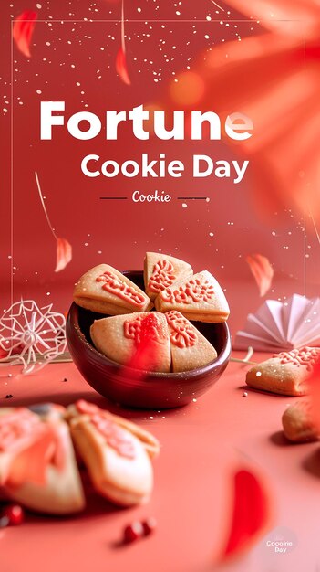 Photo visually appealing fortune cookie day promotional box