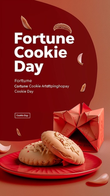 Photo visually appealing fortune cookie day promotional box