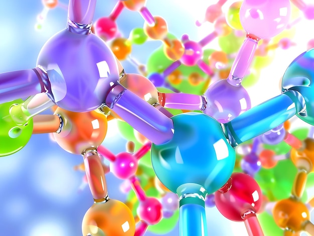 Visually captivating 3D render depicting the complex molecular structure of triglyceridesshowcasing