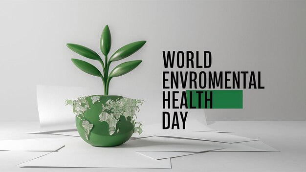 A visually digital graphic design with World Environmental Health Day