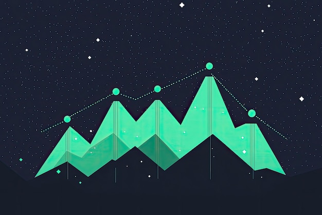 A visually striking profit graph with rising line showcasing growth and potential