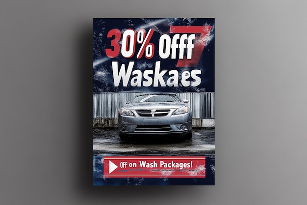 Photo a visually striking social media flyer designed for a car wash service promotion ai photo