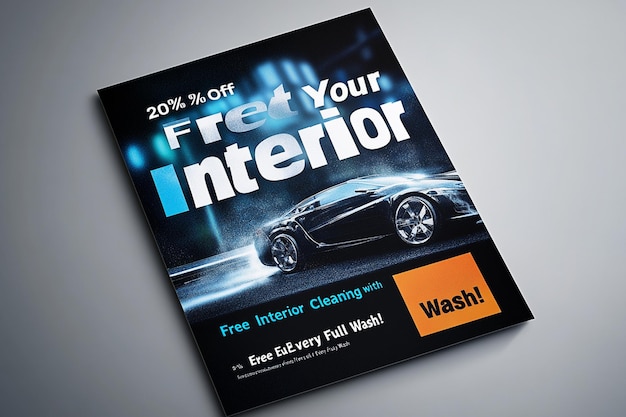 Photo a visually striking social media flyer designed for a car wash service promotion ai photo