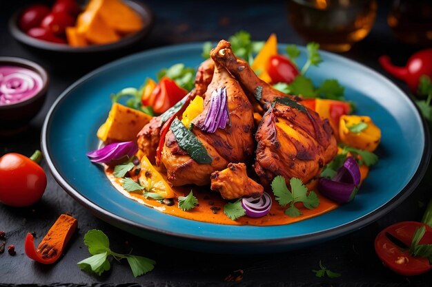 A visually stunning tandoori chicken dish with a beaut