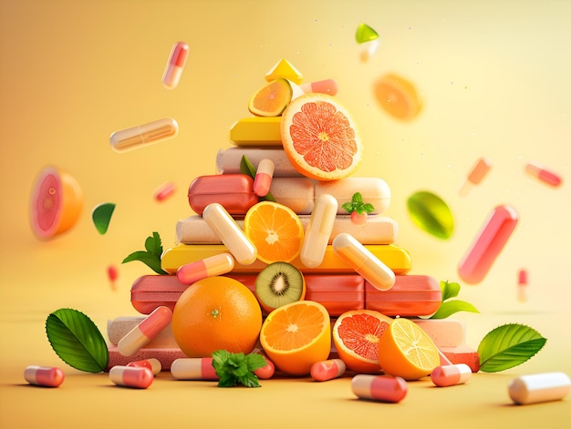 Vitamins and Fruit Pyramid