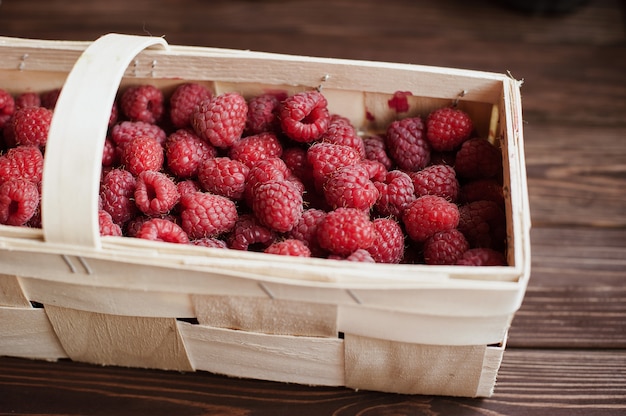 Vitamins. Summer berries. Raspberries. Close up, top view, high resolution product. Harvest Concept