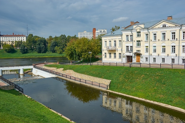 Vitebsk city in Belarus,  View of the historical center, Western Dvina River and Vitba River