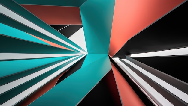 Vivid abstract background features angular shapes in striking color contrast