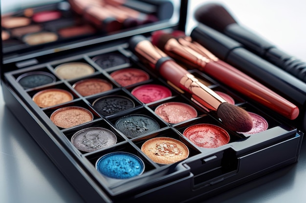 Vivid Array of Eye Shadow Palettes in Multiple Colors and Textures for Makeup Artistry