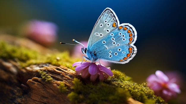 Vivid Blue Butterfly On Moss Stunning Macro Photography By Mike Campau