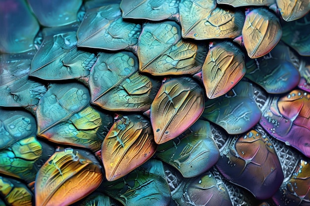 Vivid closeup of colorful butterfly wings showcasing natural iridescence and patterns