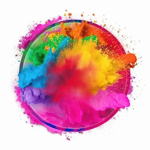 Vivid colorful powder splash Illustration AI GenerativexA