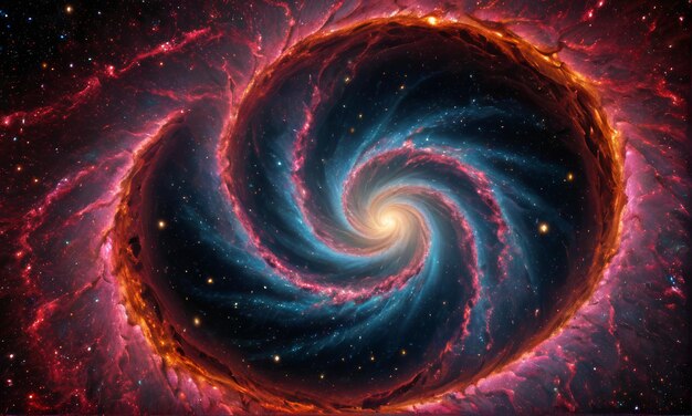 Photo vivid cosmic spiral nebula