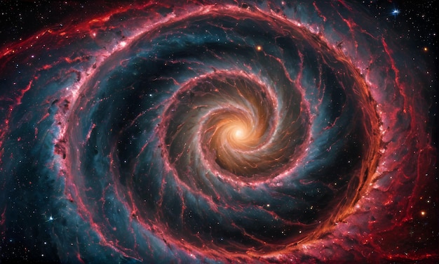 Photo vivid cosmic spiral nebula