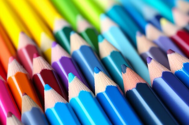 Vivid Creativity Macro Shot of A Colorful Group of Pencils transparent background PNG PSD